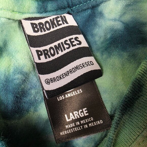Broken Promises Guilt Anime Graphic Large Green Shirt Tie Dye Short Sleeve - Picture 4 of 12